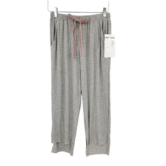 2/$30 FORTUNE Swimwear Pants Size S Gray Loungewear Pants Ribbon Tie Waist - Picture 5 of 7